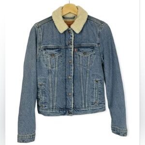 Levi's Blue Denim Jacket with Cream Collar